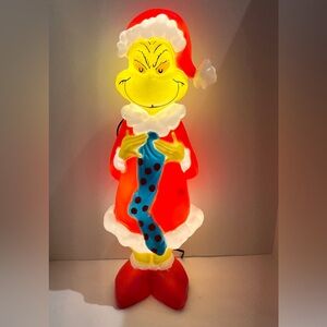 Gemmy Dr. Seuss' Grinch Light-Up Christmas Decoration, Blow Molded, 24.2